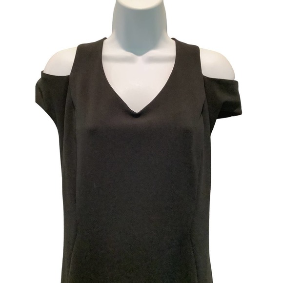RN STUDIO by RONNINICOLE BLACK STRETCH COLD SHOULDER DRESS 14W - Picture 3 of 7